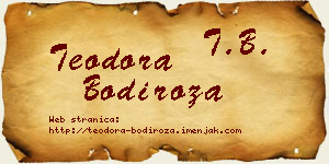 Teodora Bodiroža vizit kartica